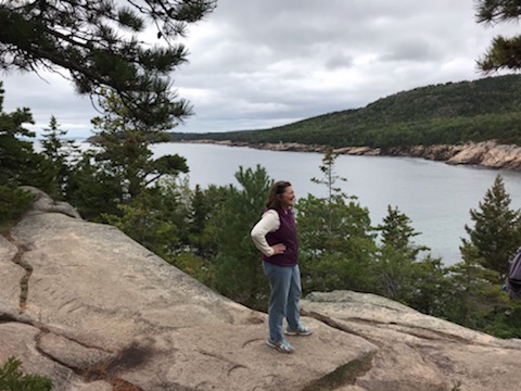 Cindy on mountain in Acadia Maine